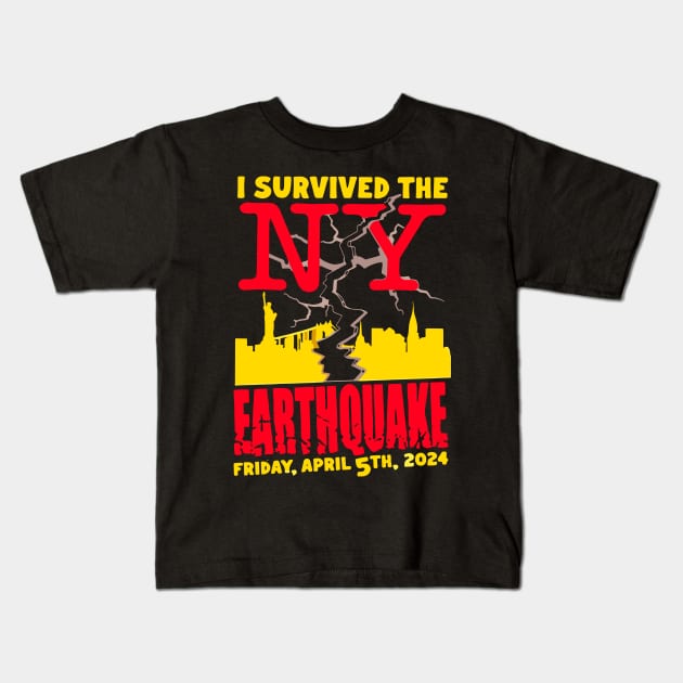 I-survived-the-nyc-earthquake Kids T-Shirt by SonyaKorobkova